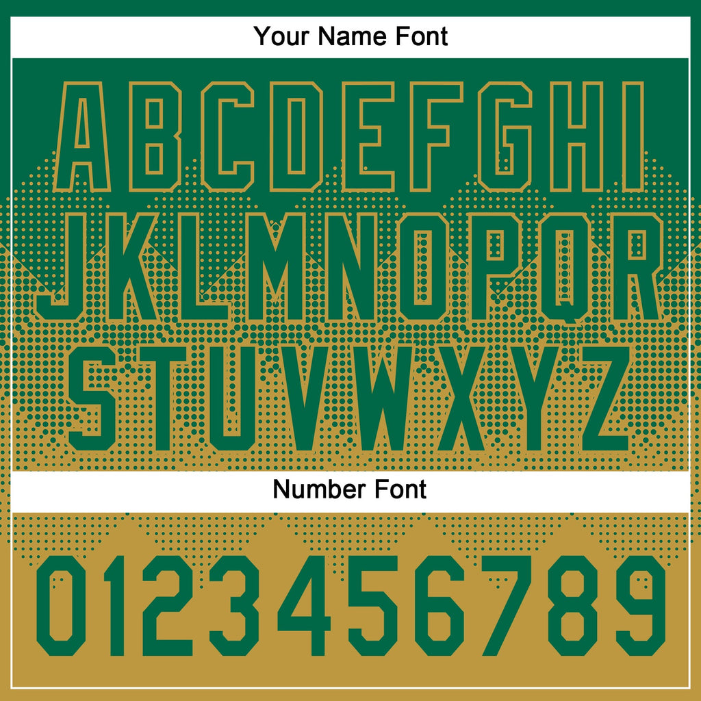 Custom Kelly Green Old Gold 3D Gradient Square Shape Two-Button Unisex Softball Jersey