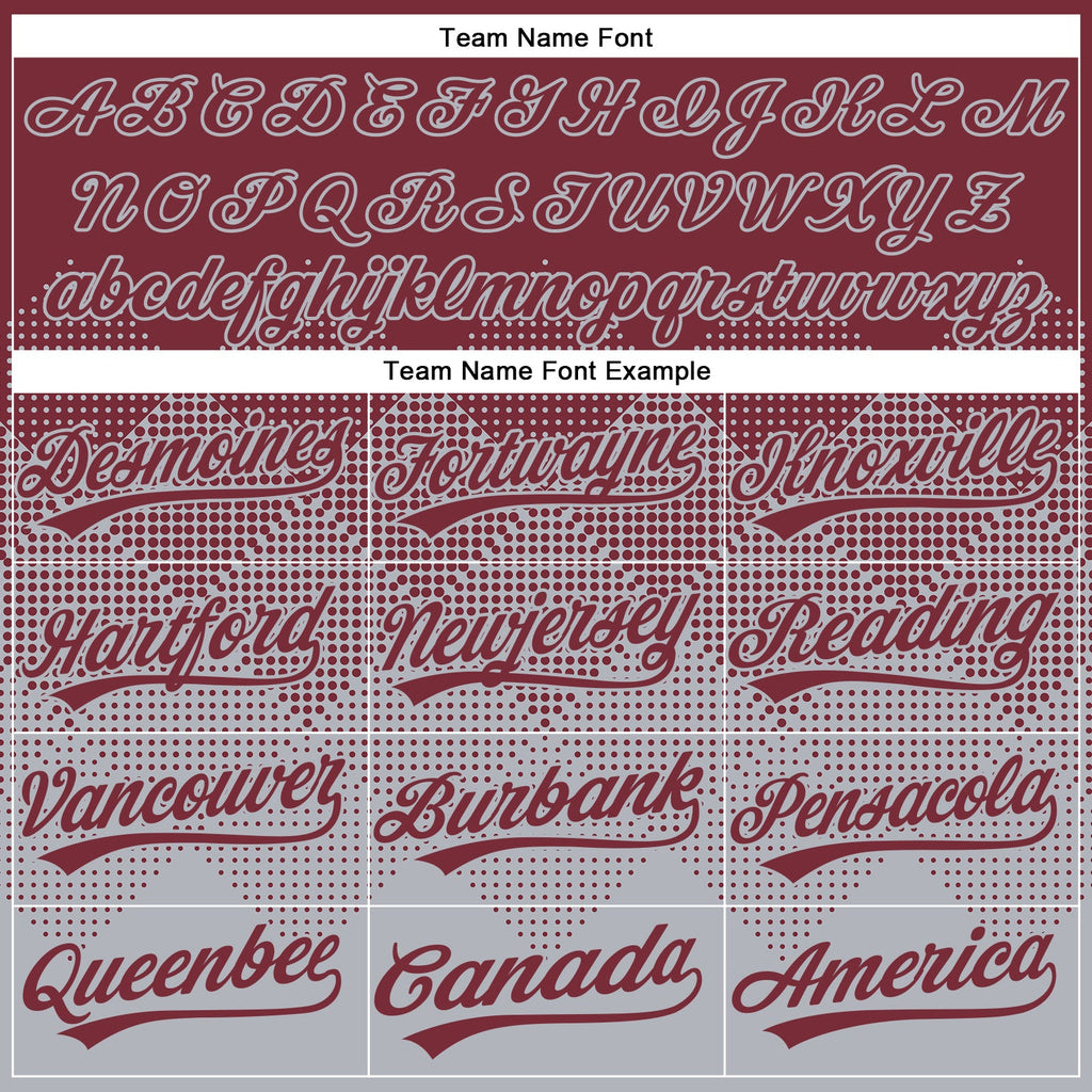 Custom Burgundy Gray 3D Gradient Square Shape Two-Button Unisex Softball Jersey