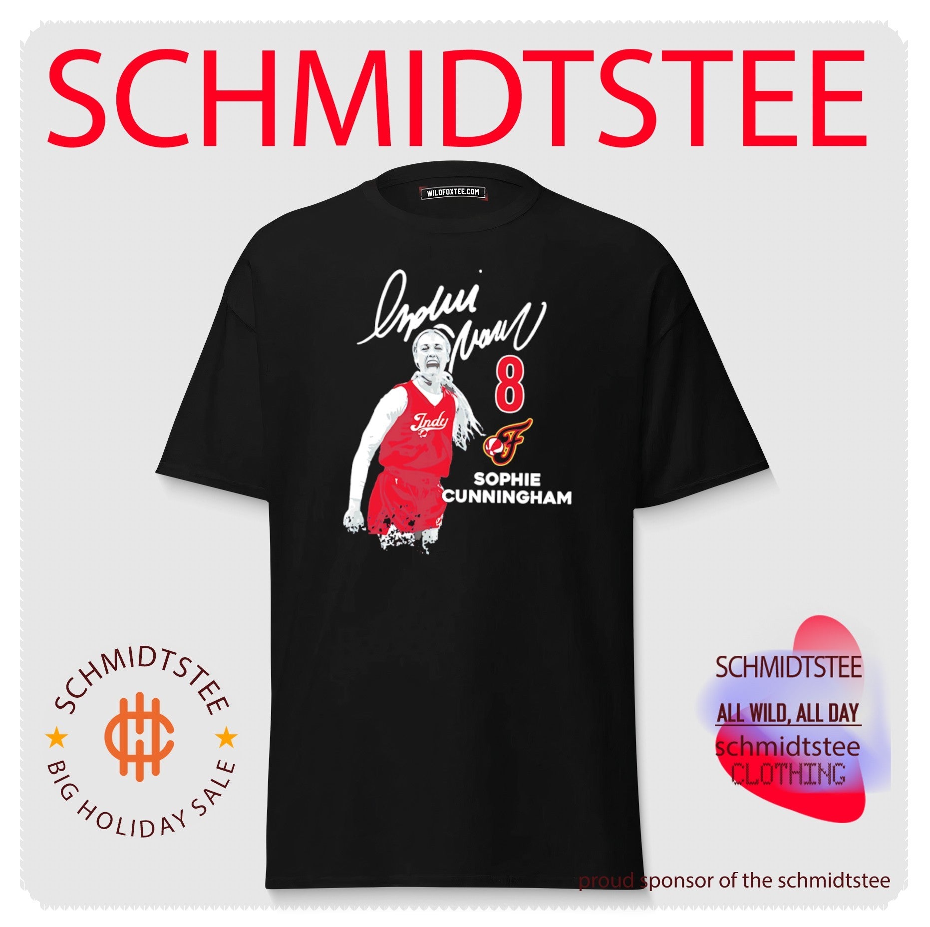 Sophie Cunningham Indiana Fever Distressed Player Portrait signature shirt