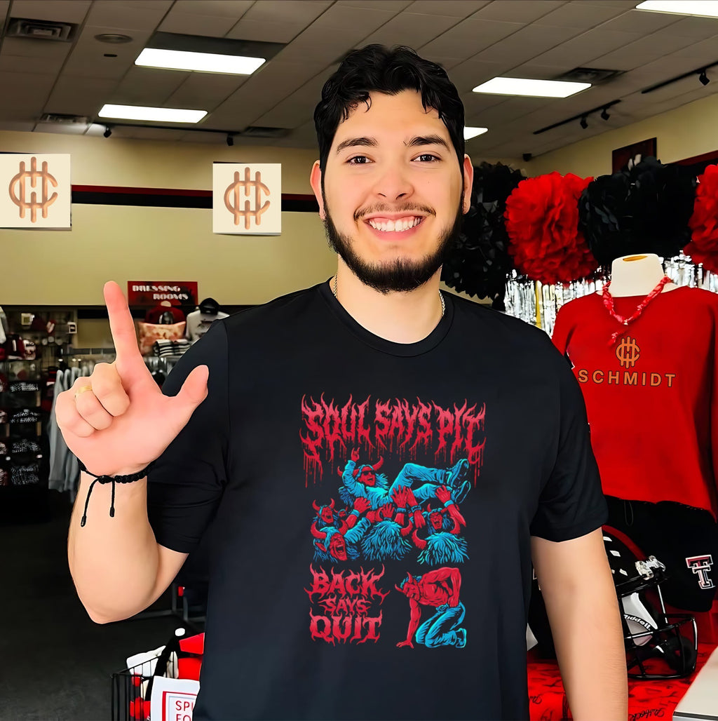 Soul Says Pit Back Says Quit Demon Crowd Surfing shirt