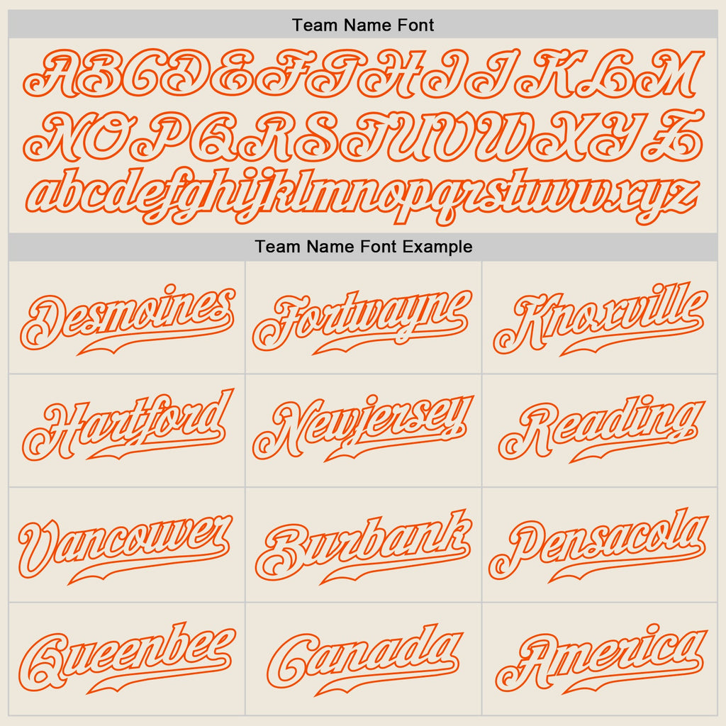 Custom Black Cream-Orange Authentic Split Fashion Baseball Jersey