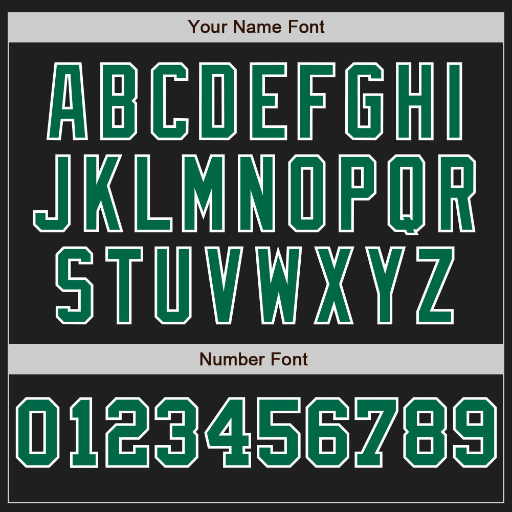 Custom Black White-Kelly Green Pinstripe Authentic Split Fashion Baseball Jersey