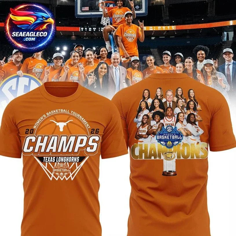Texas Longhorns SEC Champions 2026 Women’s Basketball Two Sided Shirt Unisex