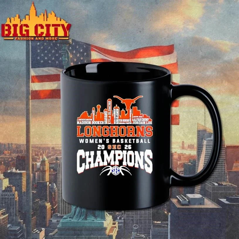 Texas Longhorns Women’s Basketball Champions 2026 player name city skyline Shirt Unisex