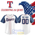 Texas Rangers America’s 250th Baseball Jersey