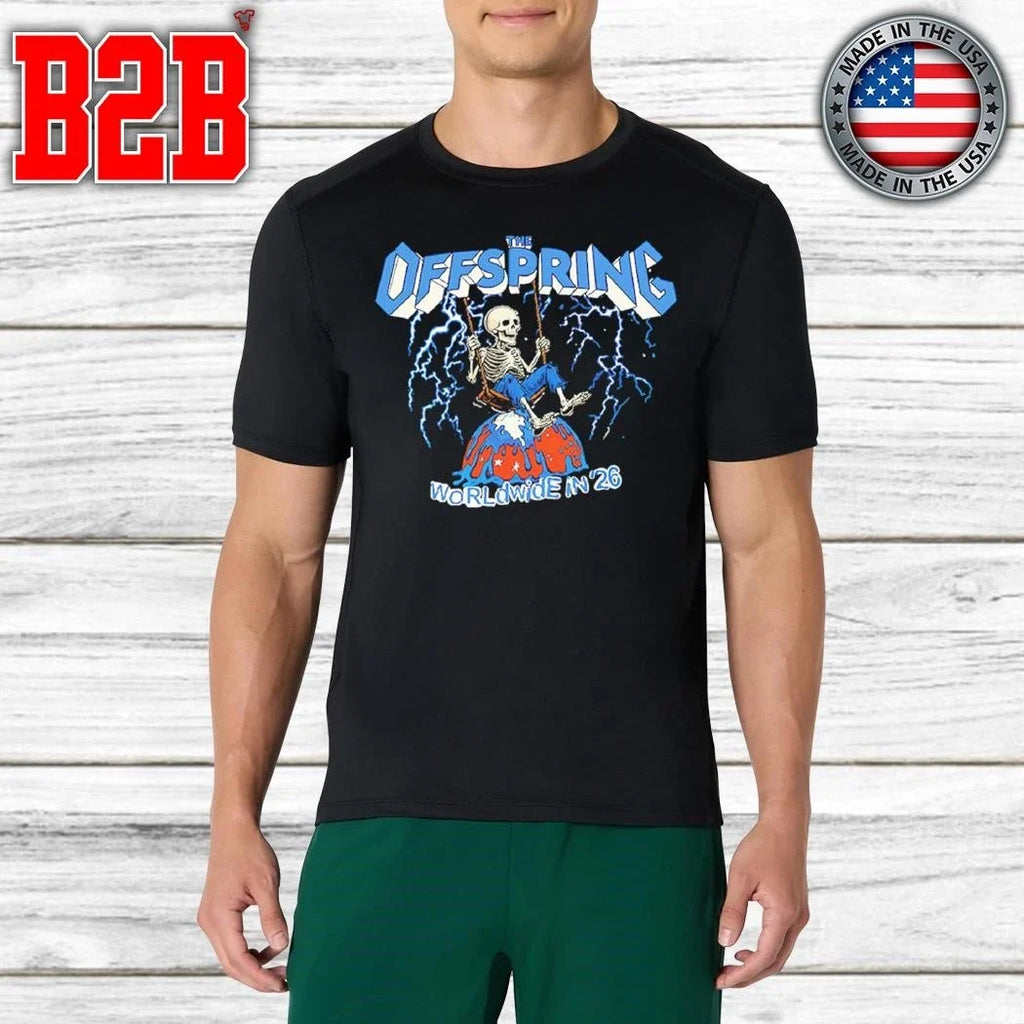 The Offspring Worldwide Tour 2026 Swinging Skeleton Shirt Unisex