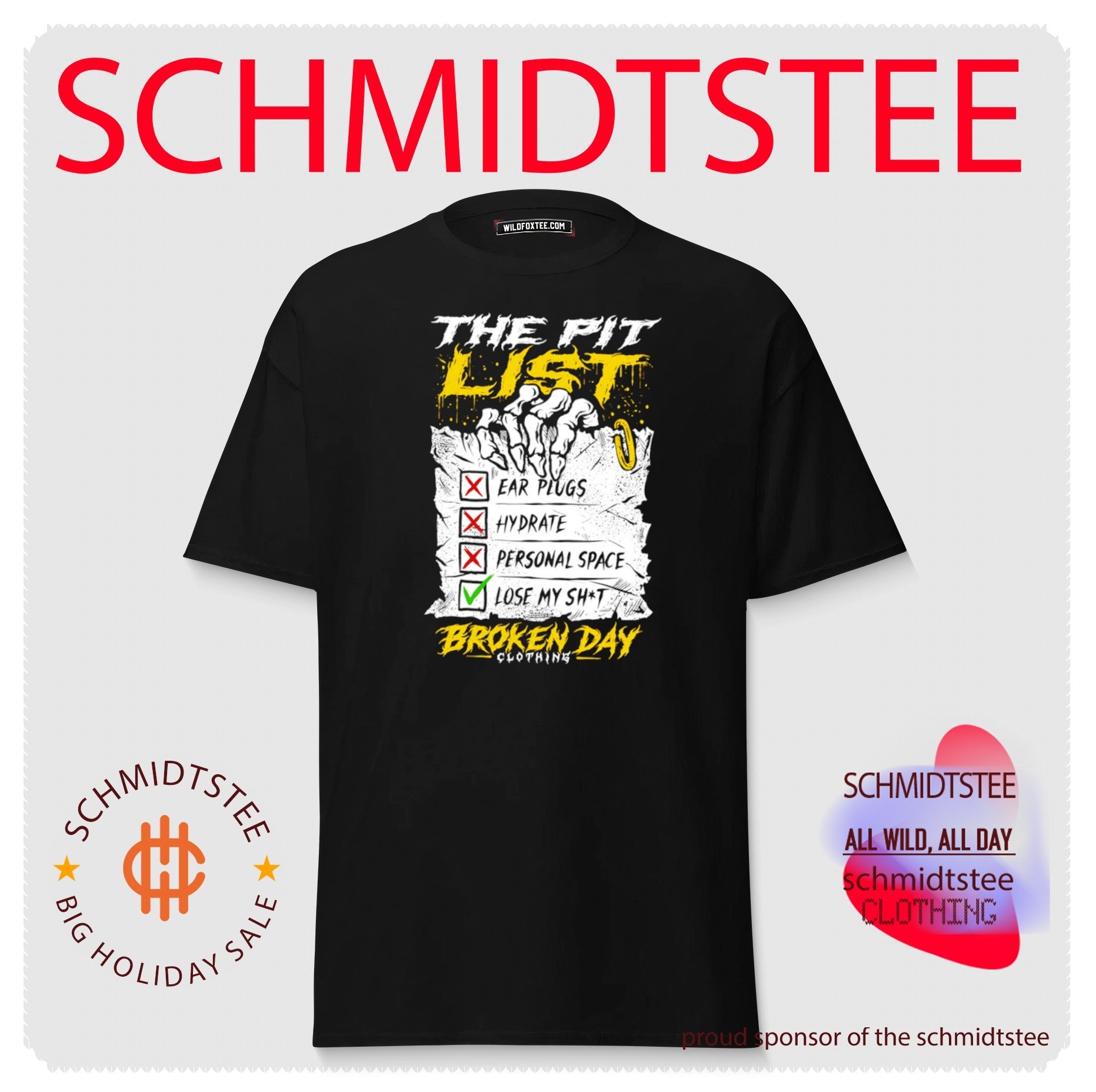 The Pit List Broken Day Clothing Mosh Pit Checklist shirt