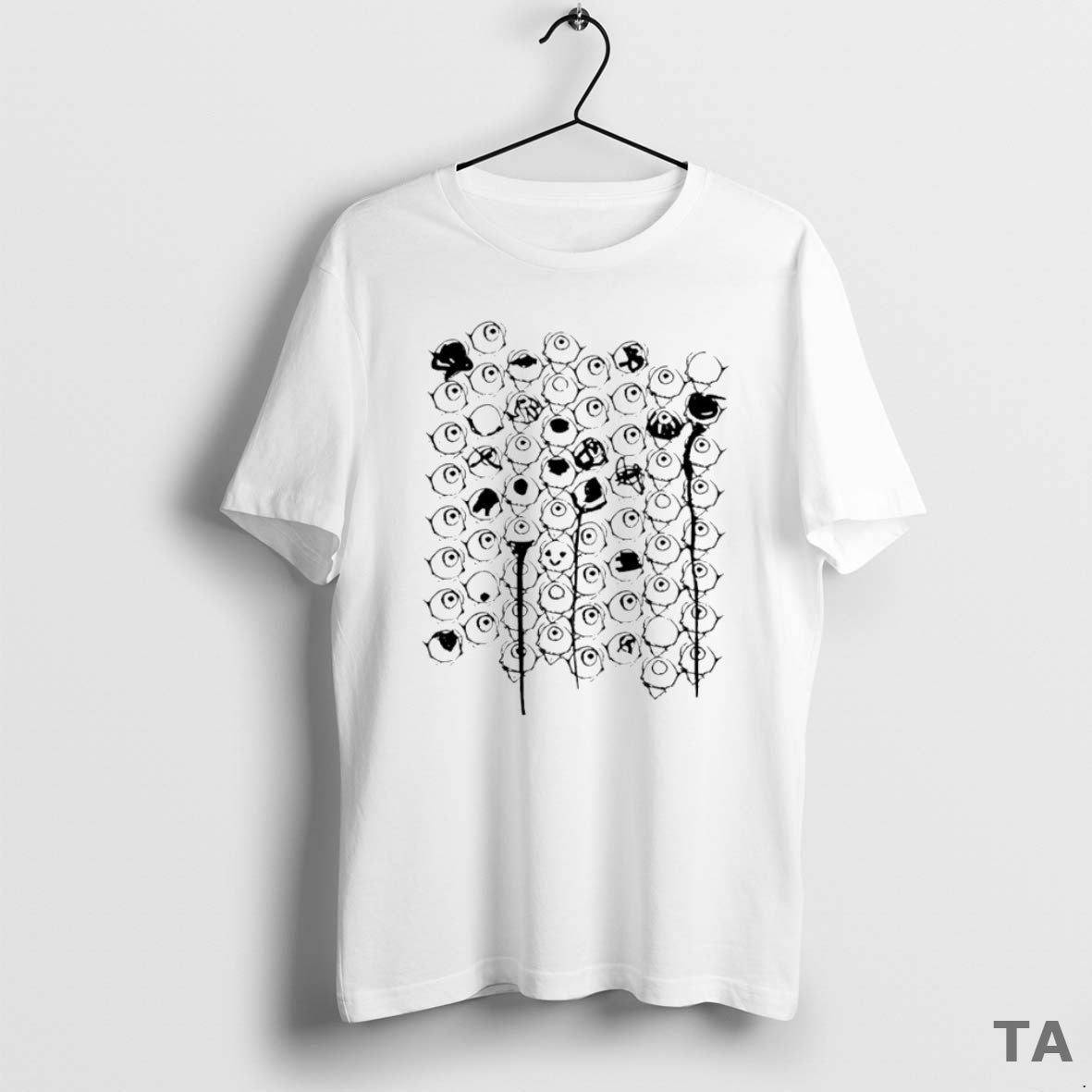 Top Guqqie White Eye Circle T Shirt Sweater