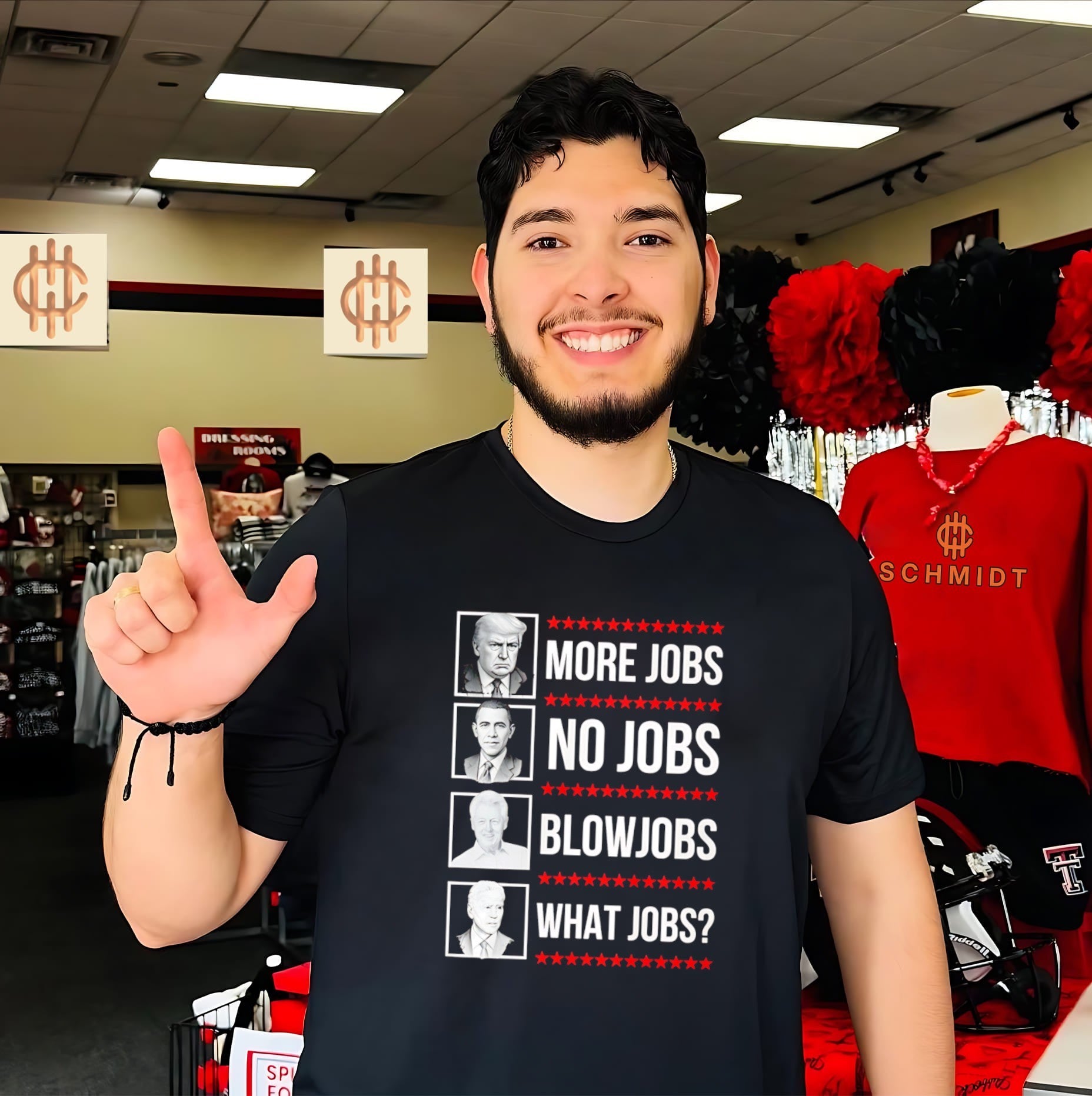 Trump More Jobs Obama No Jobs Clinton Blowjobs Biden What Jobs shirt