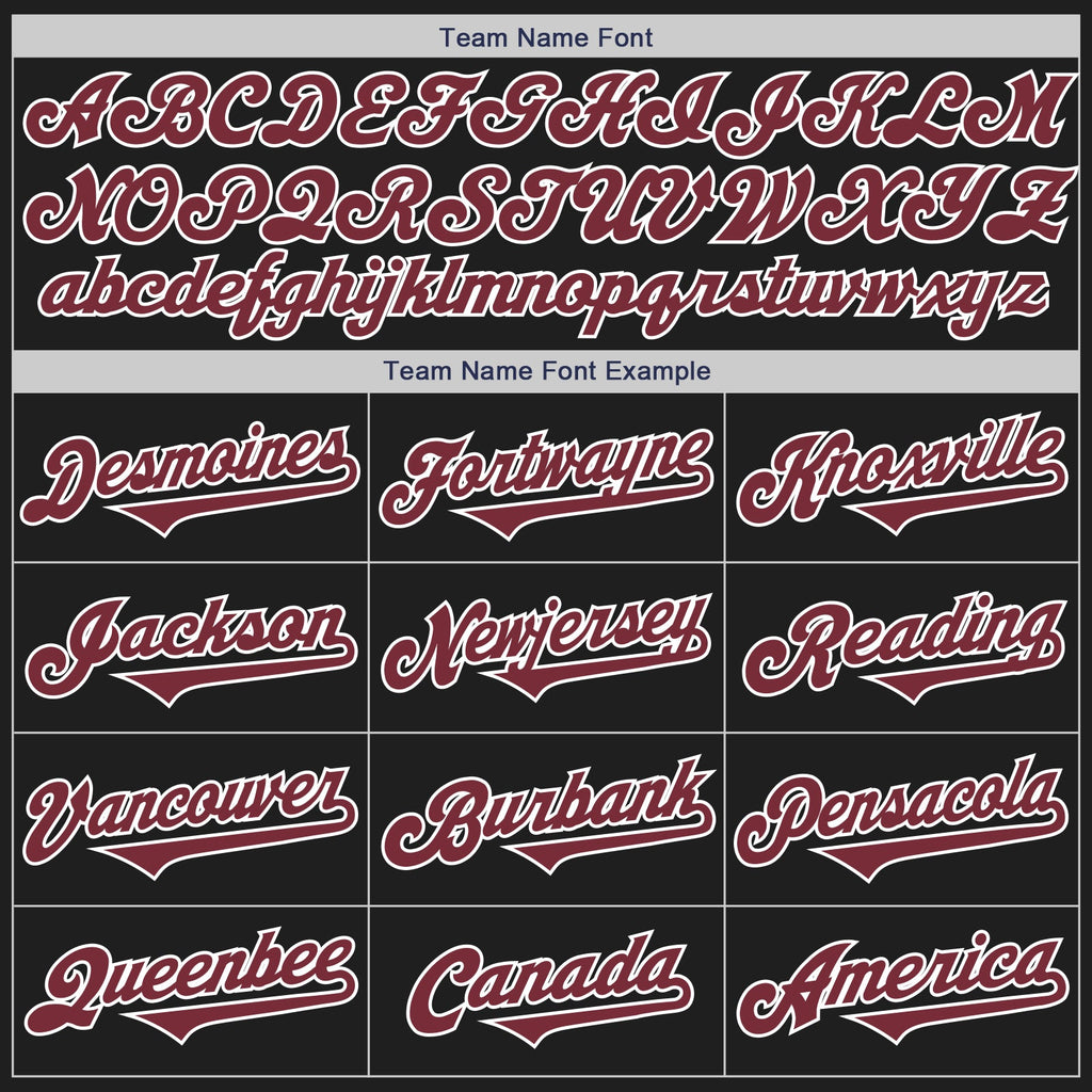 Custom Black Burgundy-White Authentic Two Tone Baseball Jersey