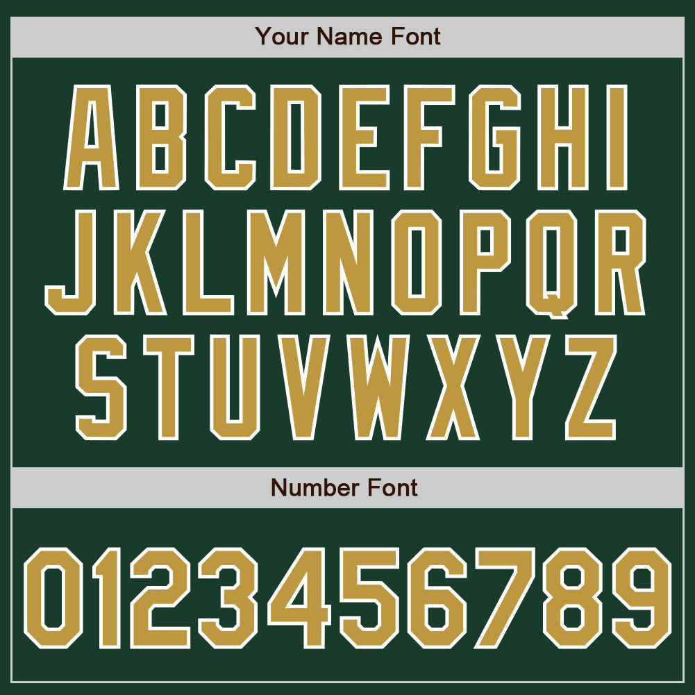 Custom Green Old Gold-White Authentic Two Tone Baseball Jersey