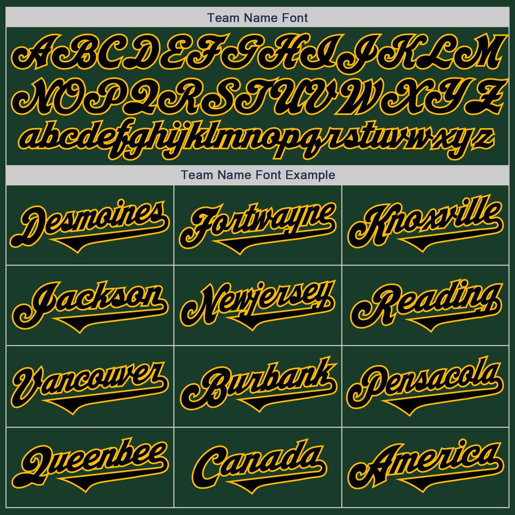 Custom Green Black-Gold Authentic Two Tone Baseball Jersey