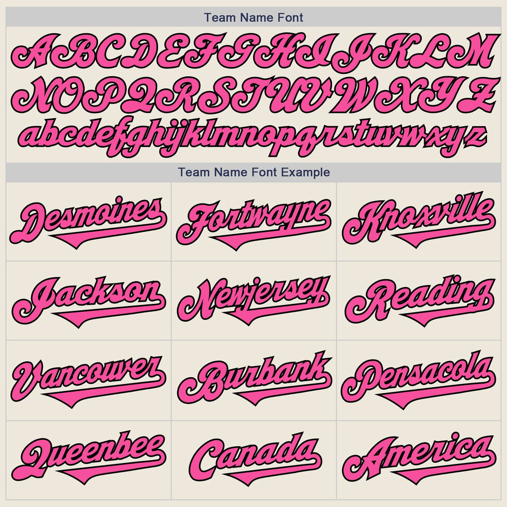 Custom Cream Pink-Black Authentic Two Tone Baseball Jersey