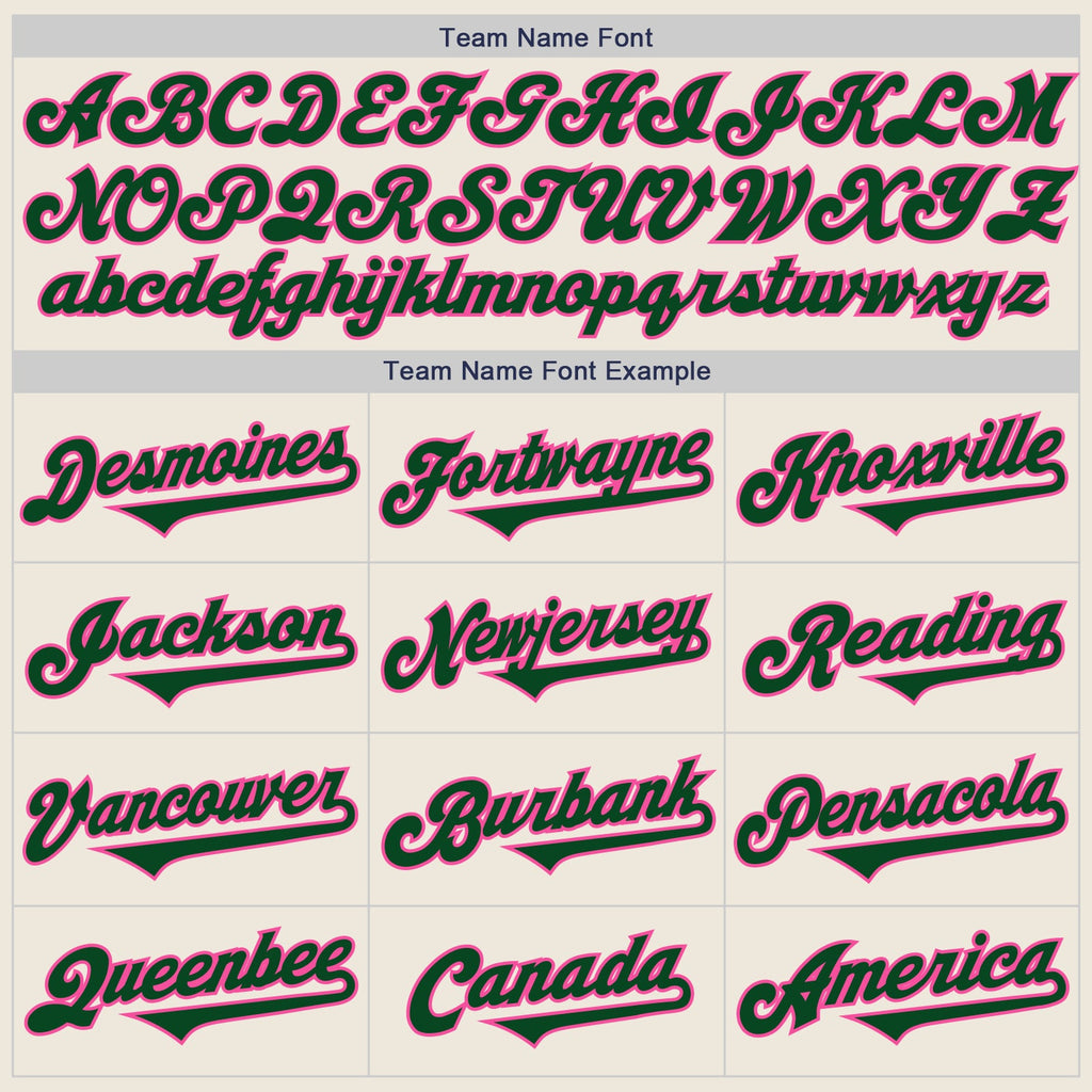 Custom Cream Green-Pink Authentic Two Tone Baseball Jersey