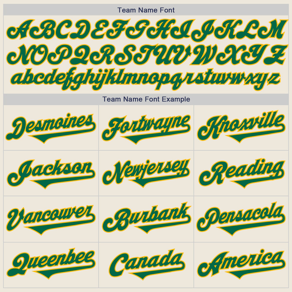 Custom Cream Kelly Green-Gold Authentic Two Tone Baseball Jersey