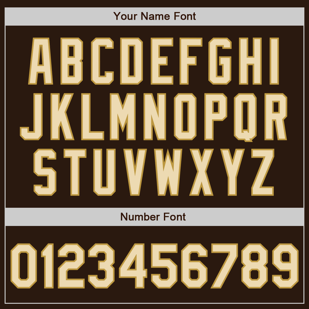 Custom Brown Cream-Old Gold Authentic Two Tone Baseball Jersey