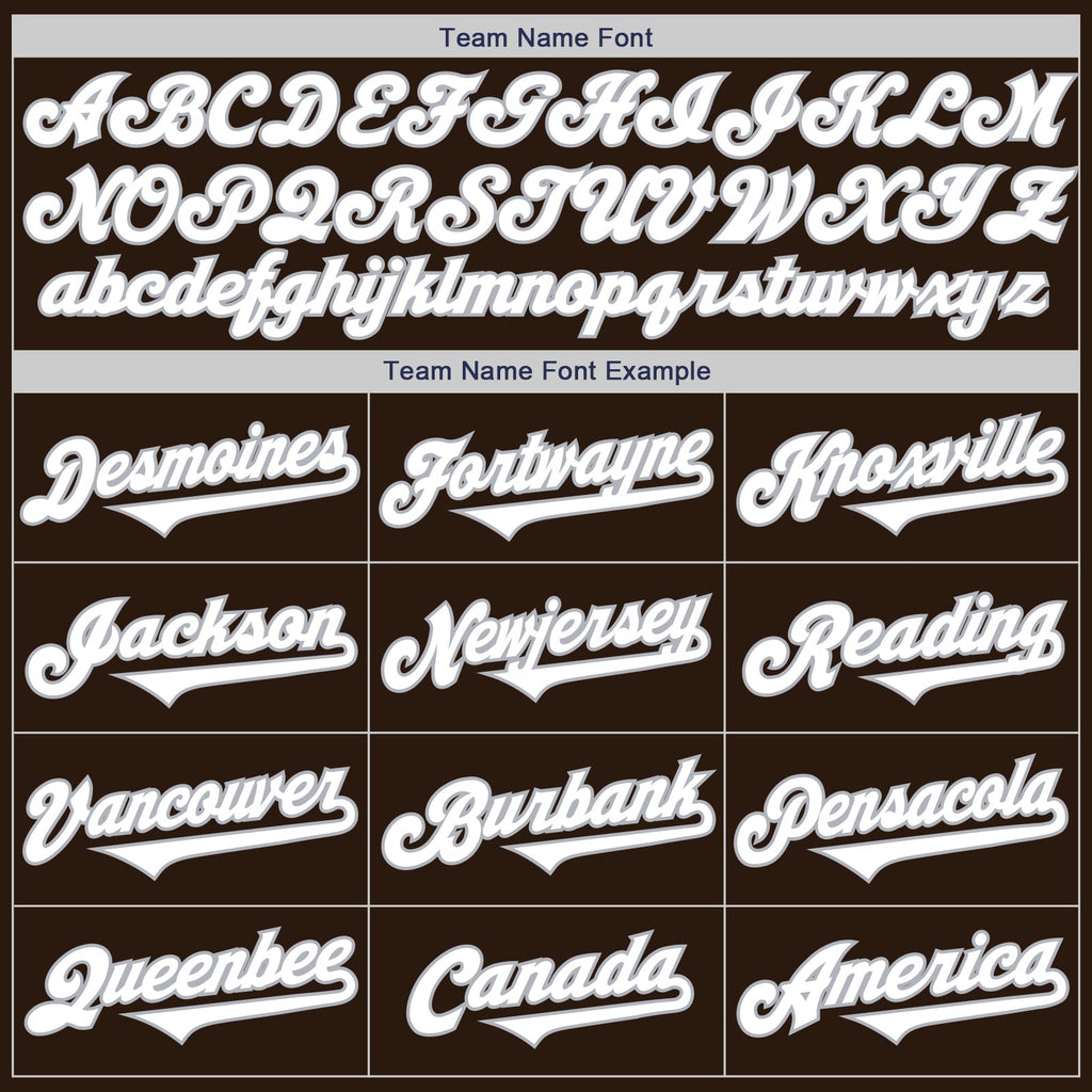 Custom Brown White-Gray Authentic Two Tone Baseball Jersey
