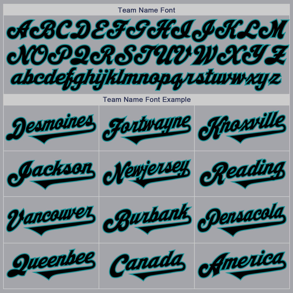 Custom Gray Black-Teal Authentic Two Tone Baseball Jersey