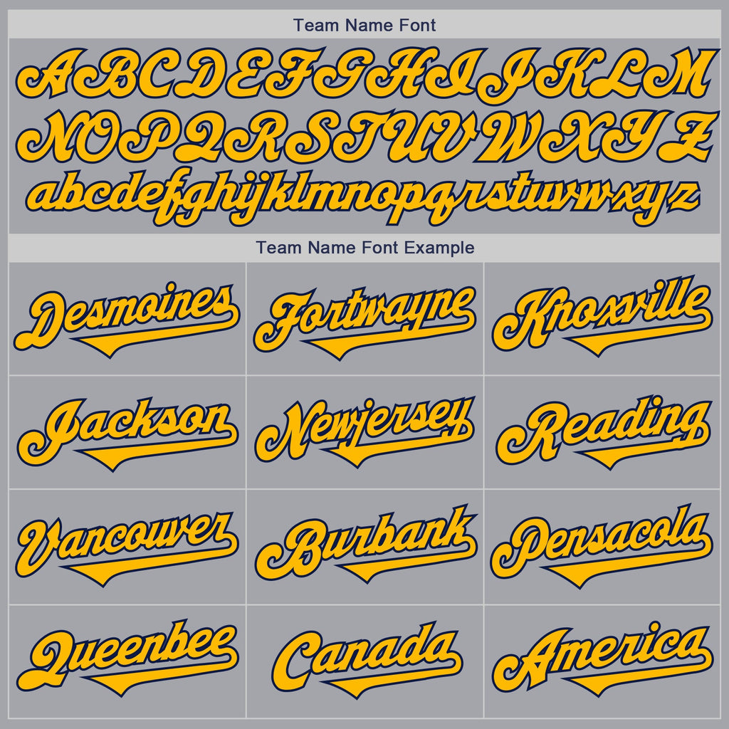 Custom Gray Gold-Navy Authentic Two Tone Baseball Jersey