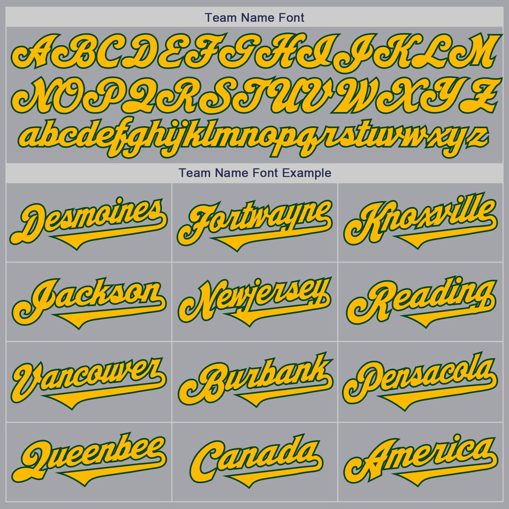 Custom Gray Gold-Green Authentic Two Tone Baseball Jersey