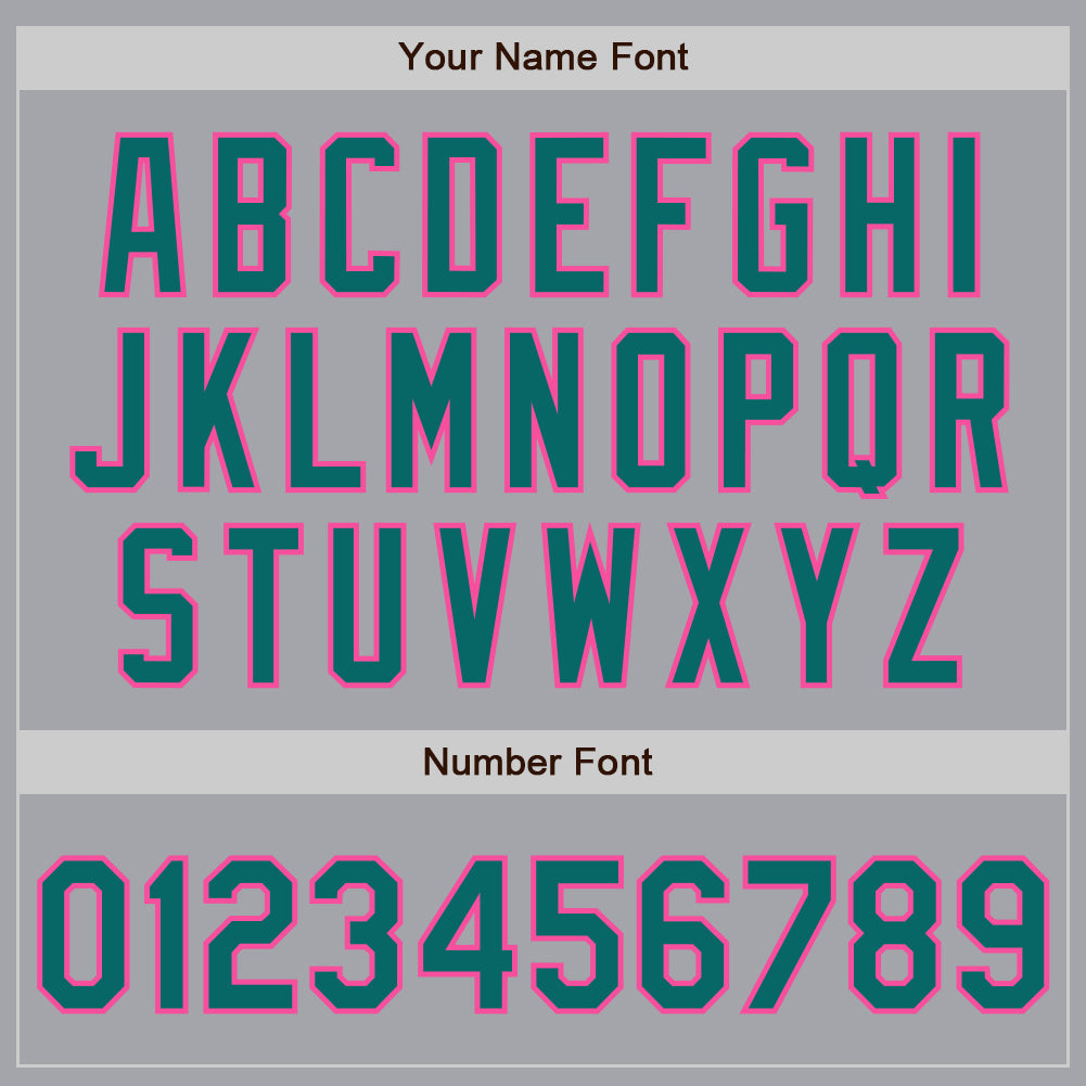 Custom Gray Teal-Pink Authentic Two Tone Baseball Jersey