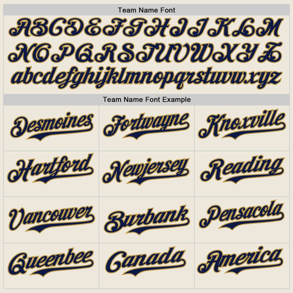 Custom Cream Navy Pinstripe Old Gold Authentic Two Tone Baseball Jersey