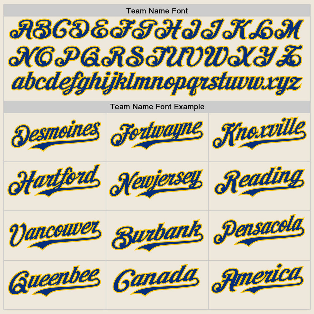 Custom Cream Royal Pinstripe Yellow Authentic Two Tone Baseball Jersey