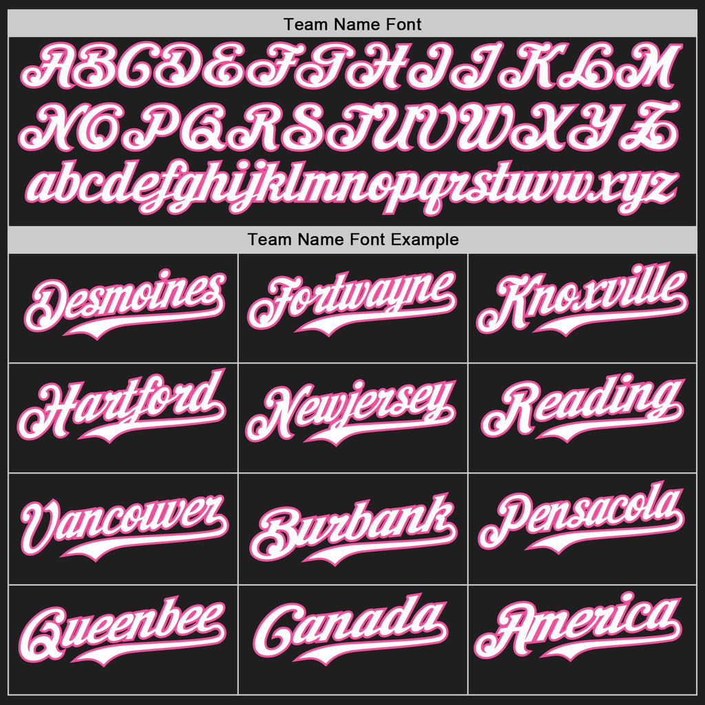 Custom Black Pink Pinstripe White Authentic Two Tone Baseball Jersey