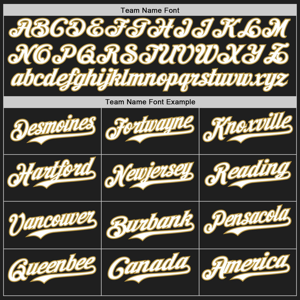 Custom Black Old Gold Pinstripe White Authentic Two Tone Baseball Jersey