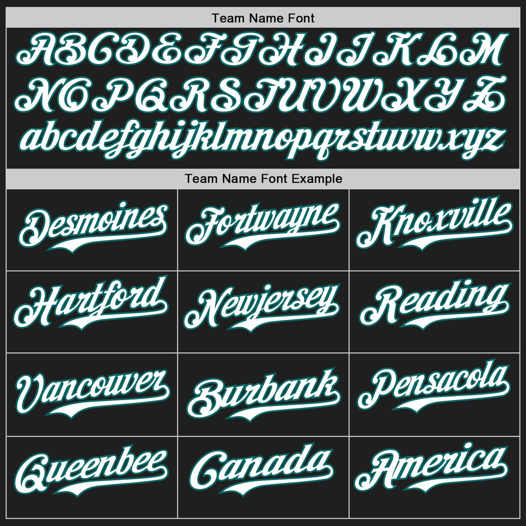 Custom Black Teal Pinstripe White Authentic Two Tone Baseball Jersey