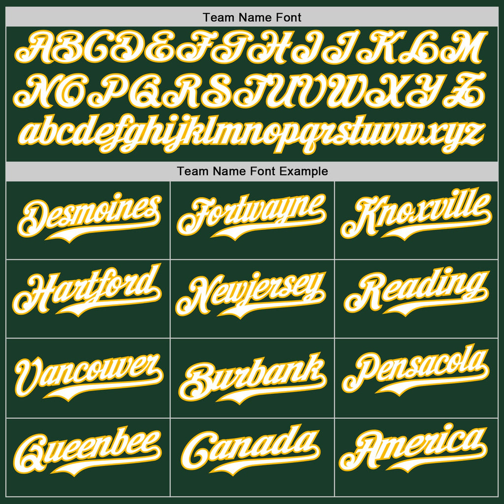 Custom Green Gold Pinstripe White Authentic Two Tone Baseball Jersey