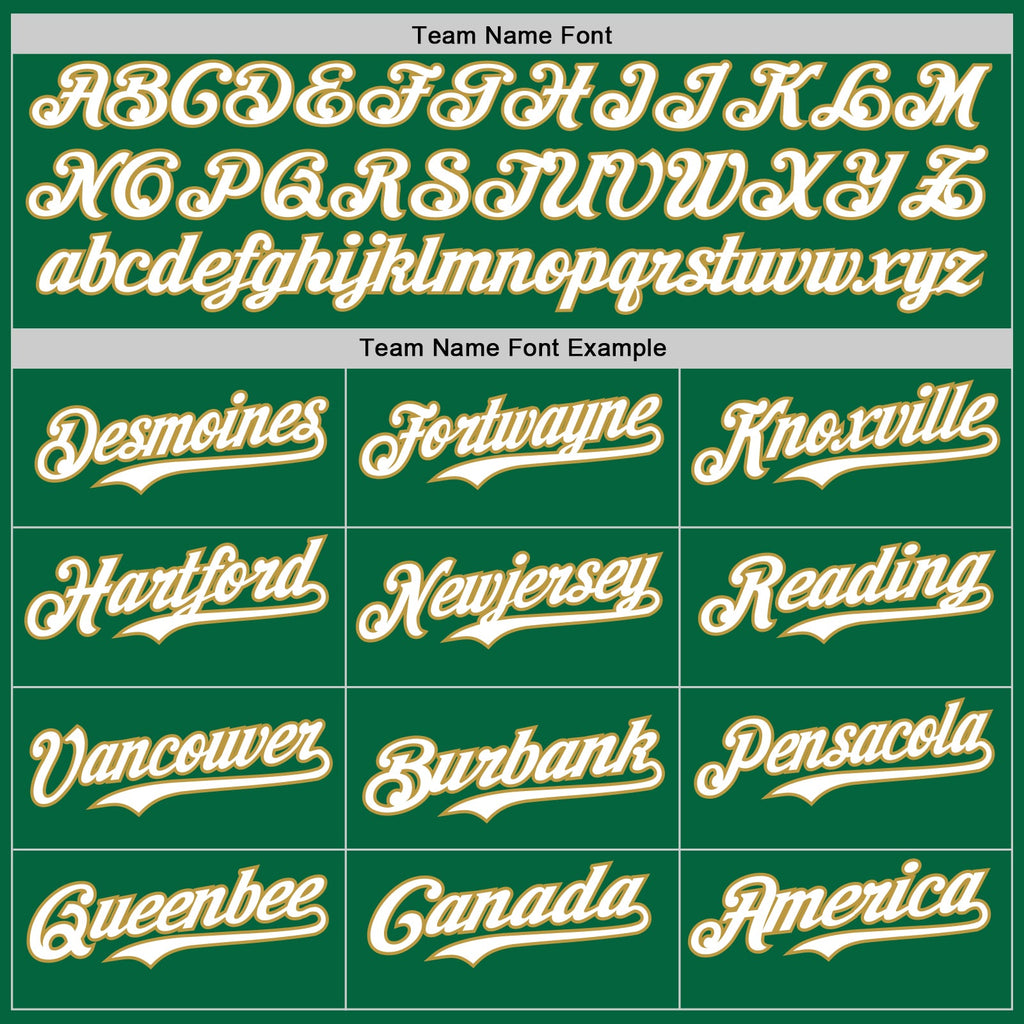 Custom Kelly Green Old Gold Pinstripe White Authentic Two Tone Baseball Jersey