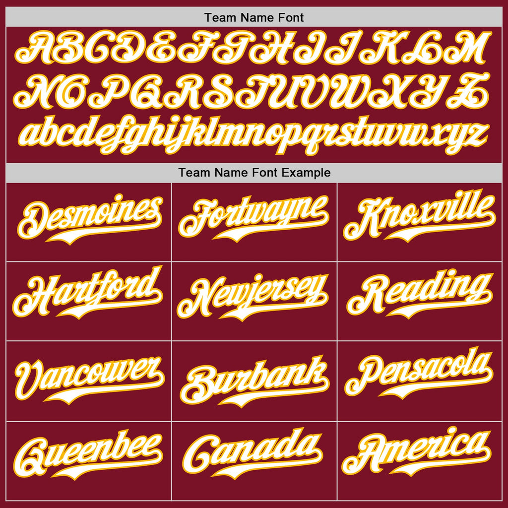 Custom Crimson Gold Pinstripe White Authentic Two Tone Baseball Jersey