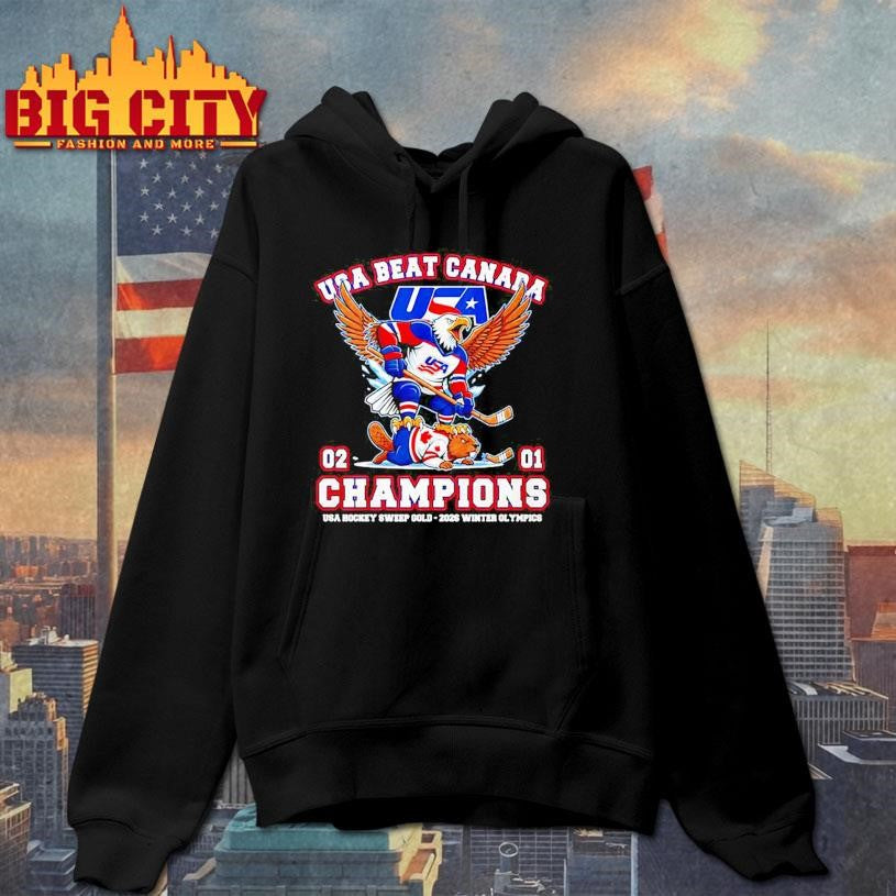 USA beat Canada 2-1 Champions USA Hockey Sweep Gold 2026 Winter Olympics Shirt Unisex