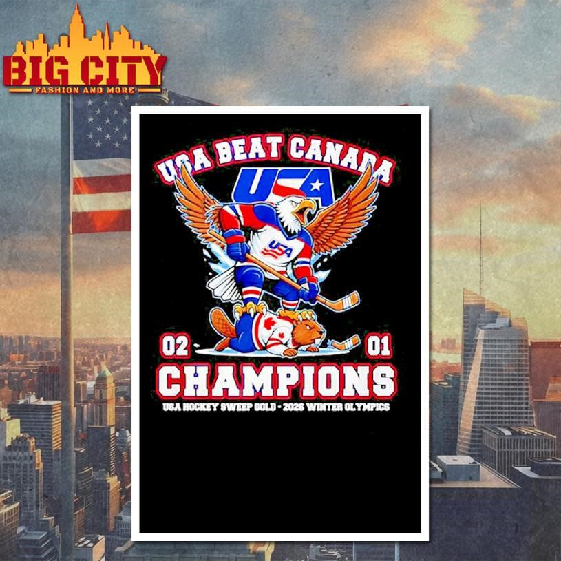 USA beat Canada 2-1 Champions USA Hockey Sweep Gold 2026 Winter Olympics Shirt Unisex