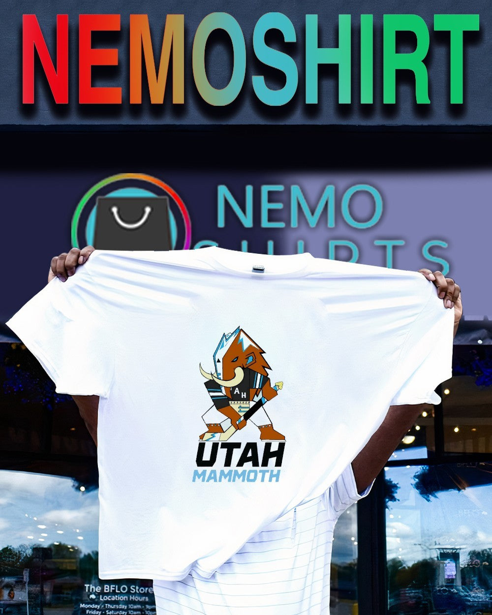 Utah Mammoth mascot logo shirt