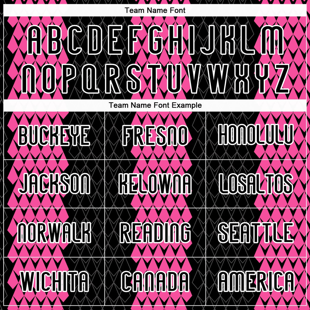 Custom Black Pink-White Geometric Shape Sublimation Volleyball Uniform Jersey