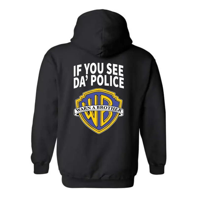 "Warn A Brother" - Playful Pop Culture Twist on Iconic Logo Menswear Sweaters, hot trend Classic