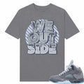 Wolf Grey 5s Sneaker Match Tees Wolf Grey T- Shirt We Outside Unisex