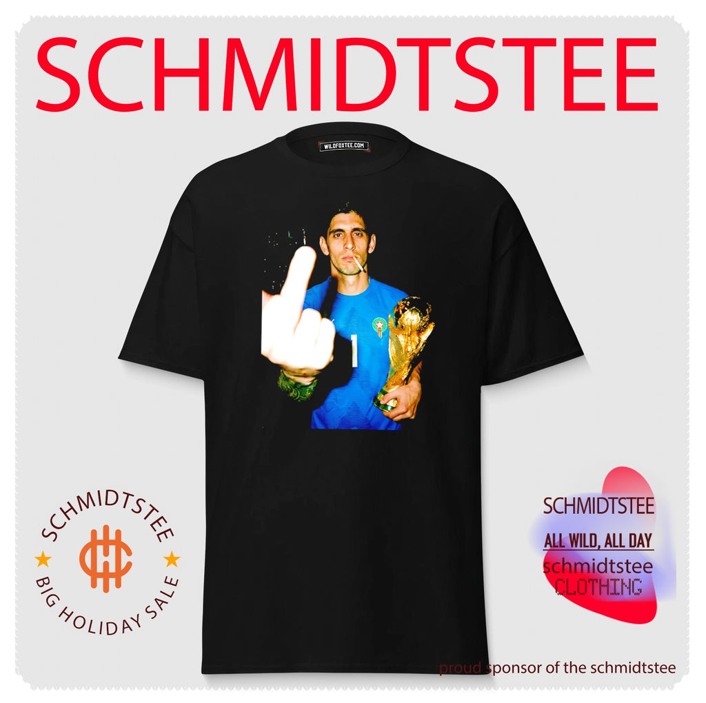 Yassine Bounou Morocco FC trophy and middle finger shirt