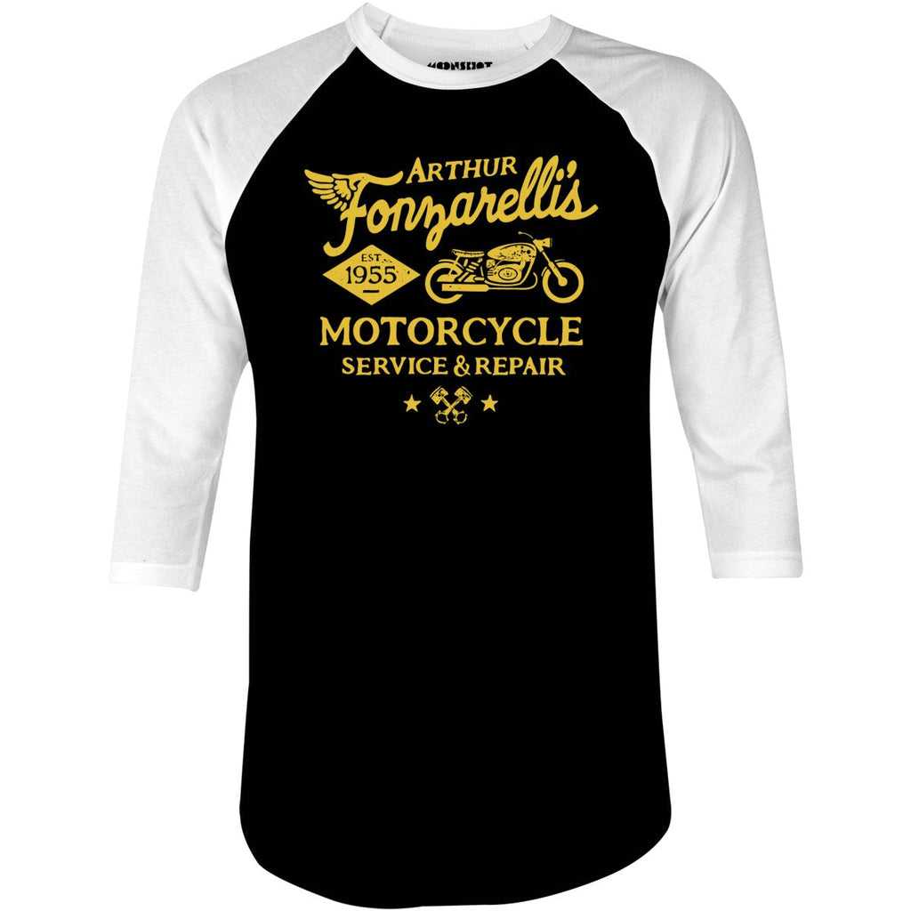 Arthur Fonzarelli's Motorcycle Service & Repair - 3/4 Sleeve Raglan
