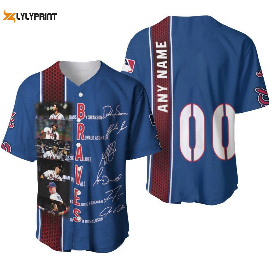 Atlanta Braves Dansby Swanson Ronald Acuna Jr. Designed Allover Gift With Custom Name Number For Braves Fans Baseball Jersey Gifts for Fans - lylyprint.com