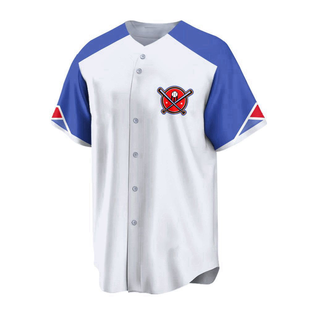 Atlanta White And Blue Print Baseball Jersey Customized Name And Number - Aopprinter