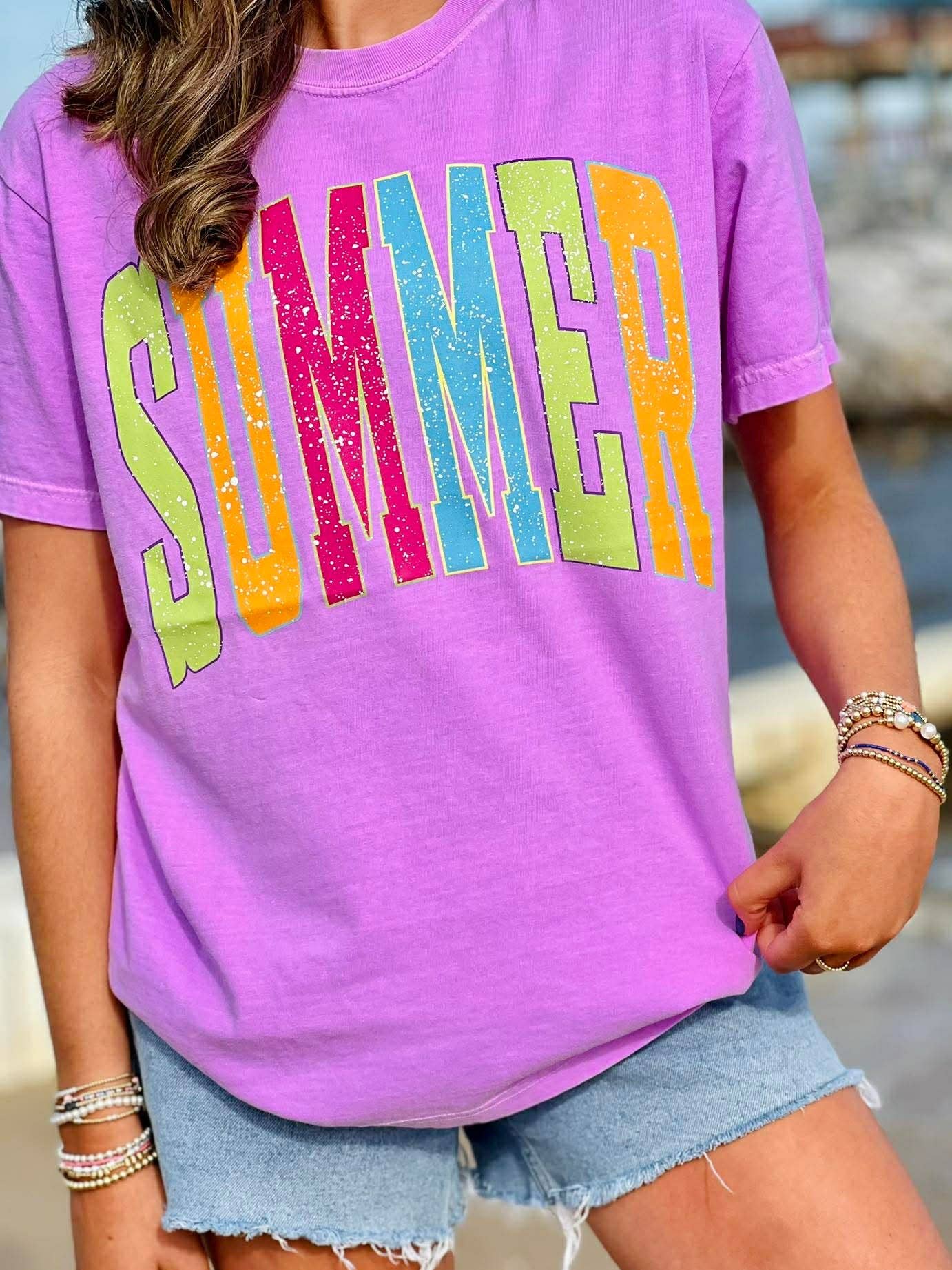 Neon Summer Splatter SPRING43 Dtf Top