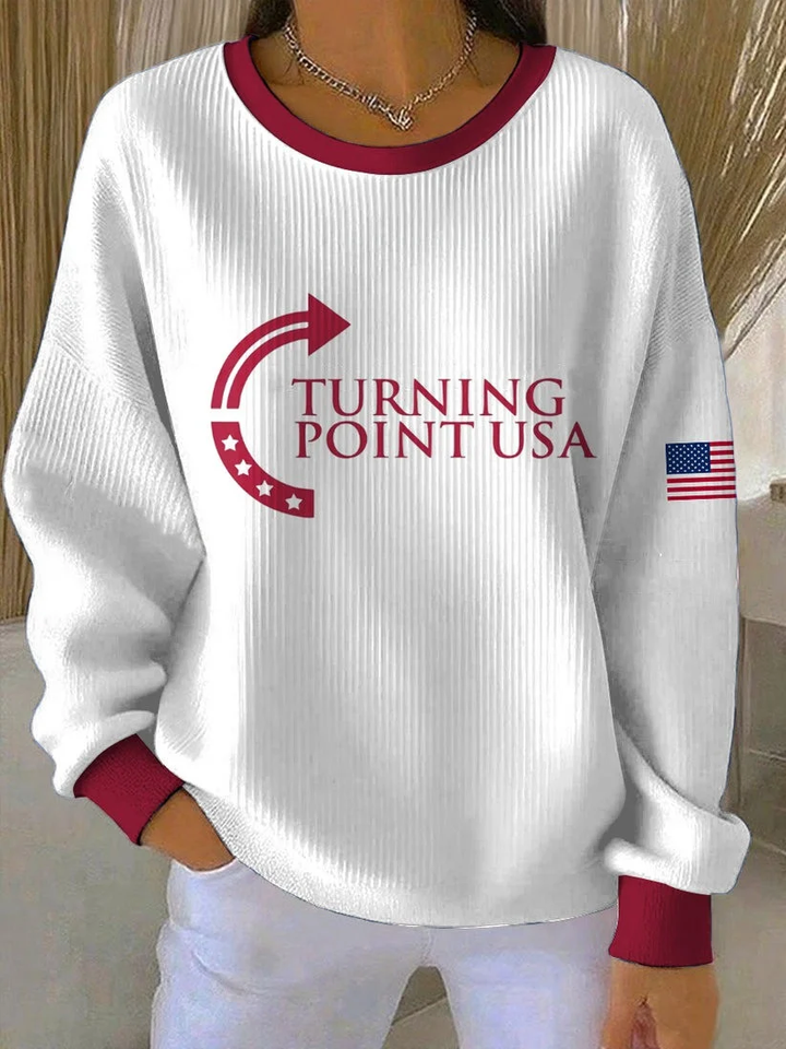 Charlie Kirk Turning Point USA Women's Sweatshirt TPUSA Merch R.I.P Charlie Kirk Apparel