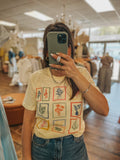 Floral Stamps Retro Graphic Tees Botanical Women's