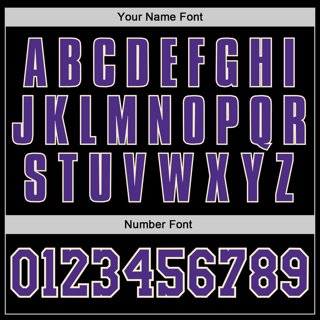 Custom Black Purple-Cream Authentic Throwback Basketball Jersey