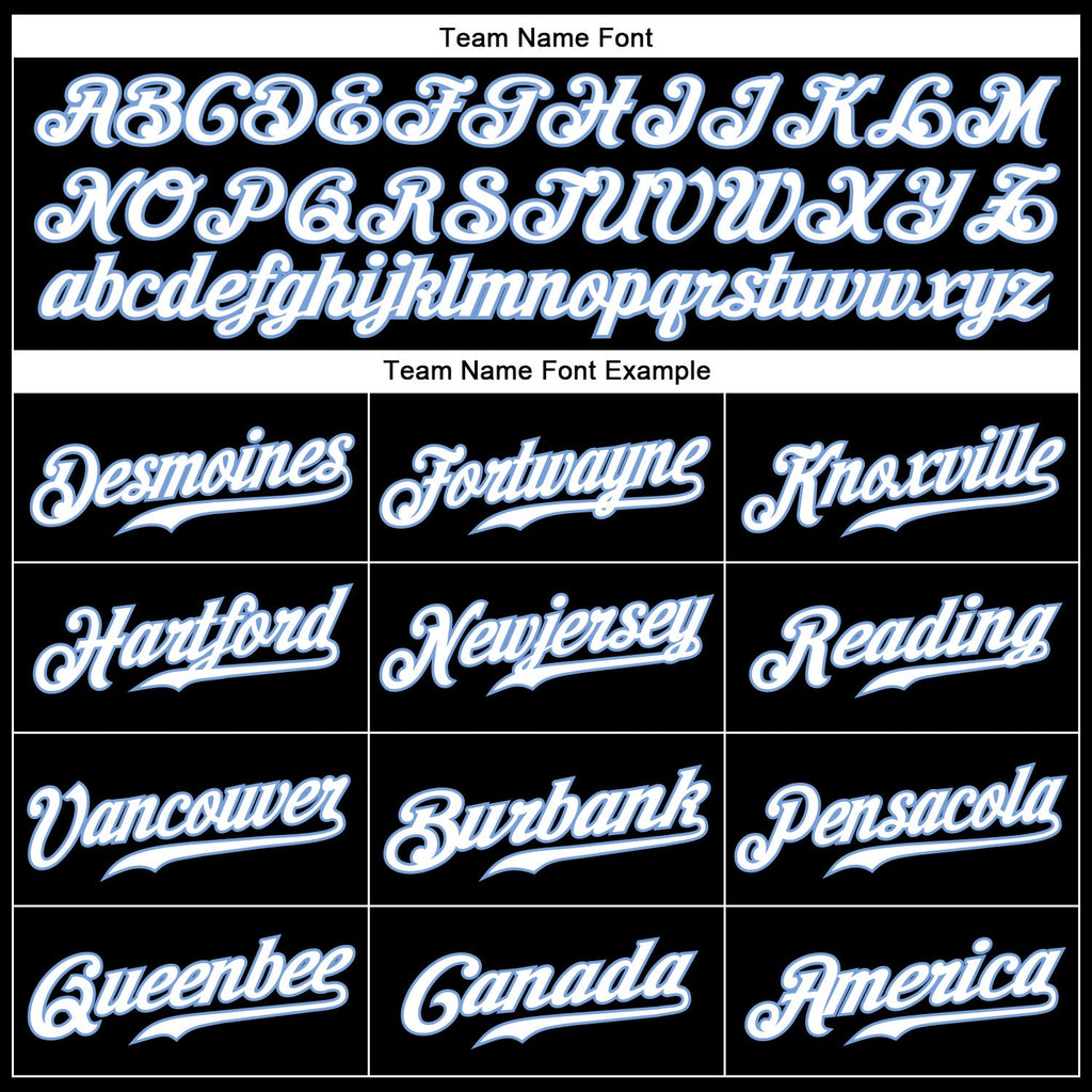 Custom Black White Pinstripe Light Blue-White Authentic Baseball Jersey