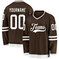 Custom Brown White Hockey Jersey