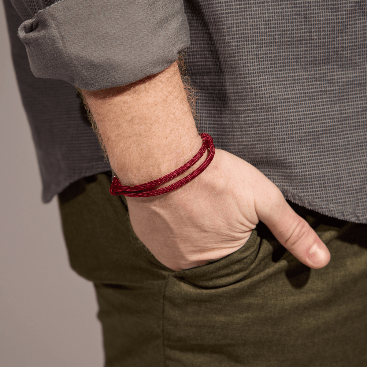 Burgundy Cord Bracelet